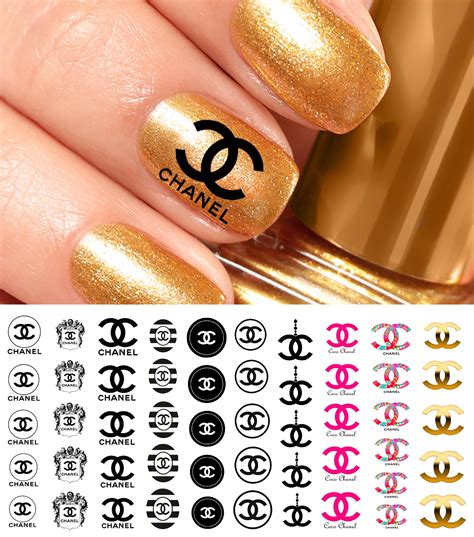 chanel logo nail art stickers